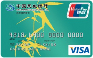 民生銀行標(biāo)準信用卡(普卡,銀聯(lián)+VISA)